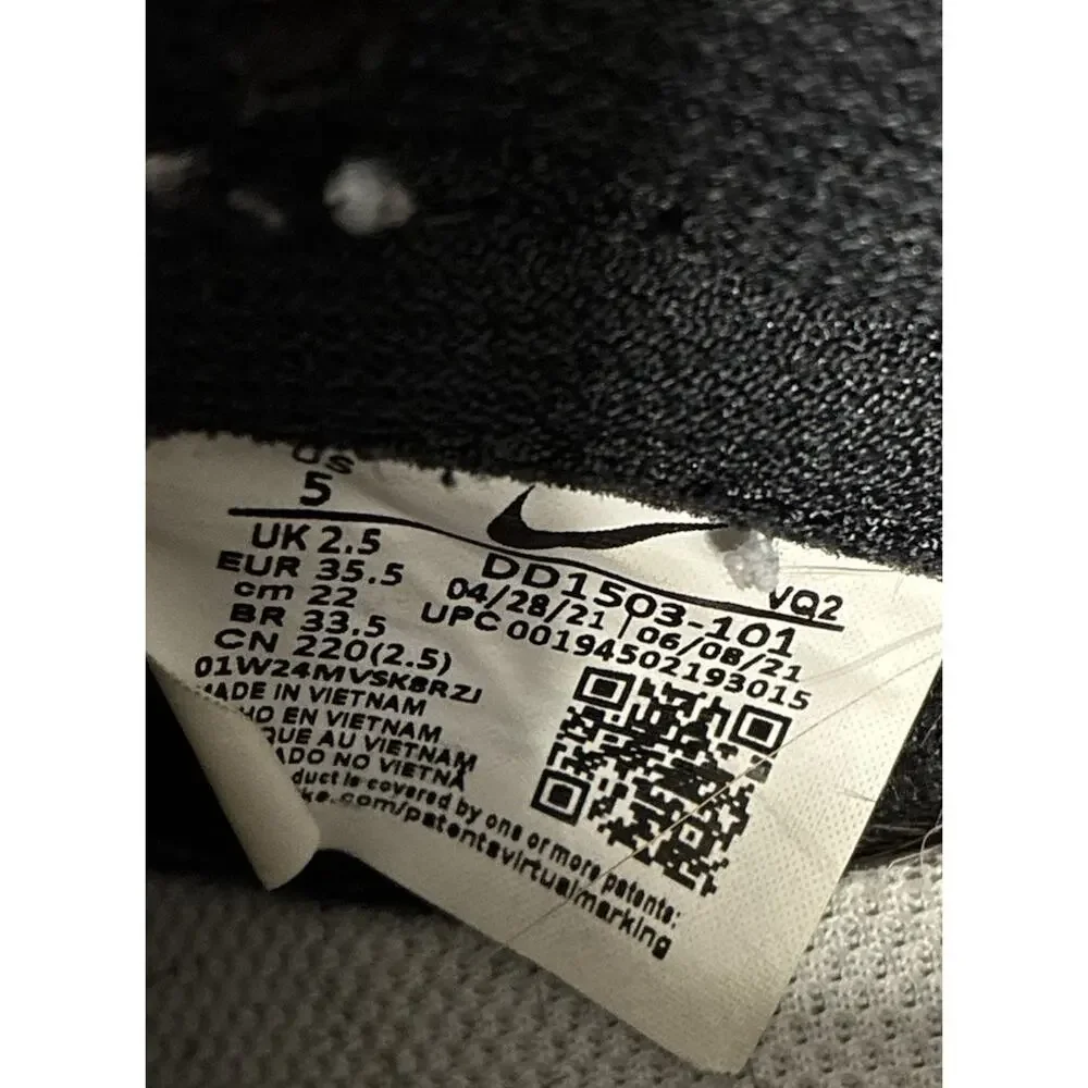 Nike Dunk Low Black/White Leather Colorblock Unisex Kids US 5 DD1503-101 Panda